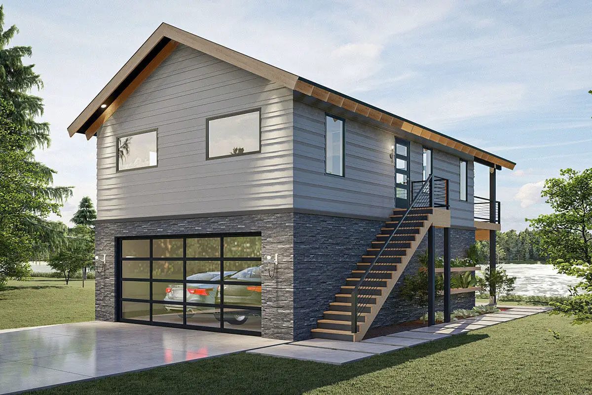 Double-Story, 2-Bedroom Modern Rustic Garage Apartment (Floor Plan ...