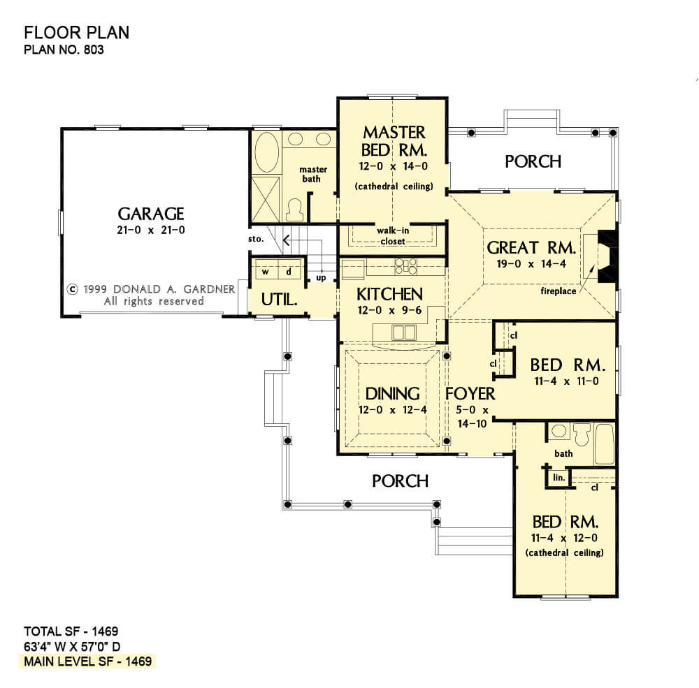 Single-Story, 3-Bedroom The Treyburn: Striking Gables (Floor Plans ...